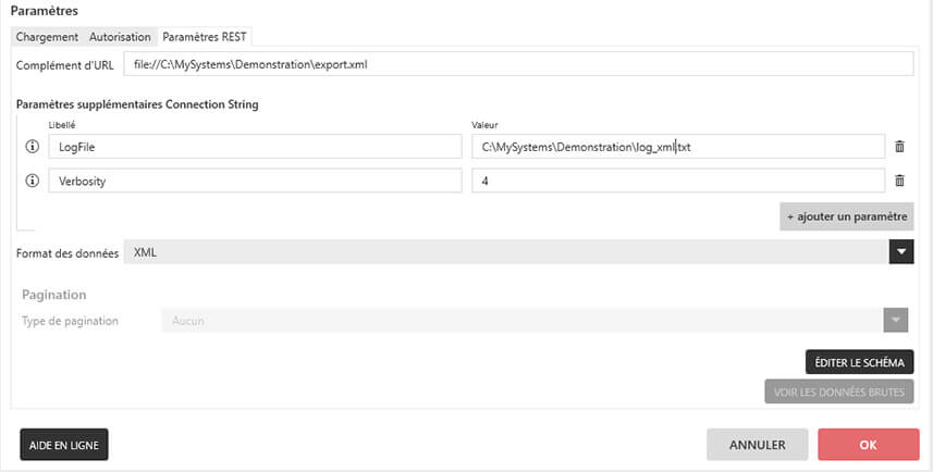 Comment intégrer un fichier XML dans MyReport Data ?
