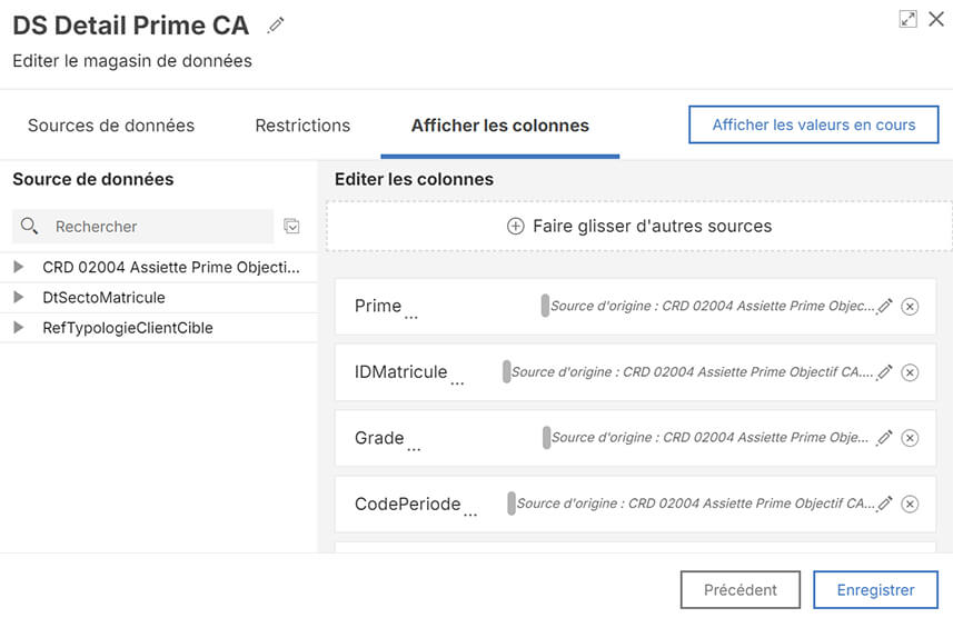 Les rapports dans l'outil de rémunération variable Varicent