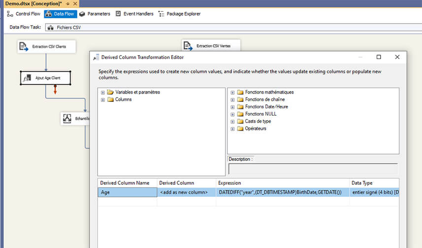 Découverte des fonctionnalités de Microsoft SSIS