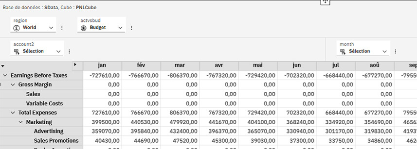 Planning Analytics Workspace - Web Dashboarding