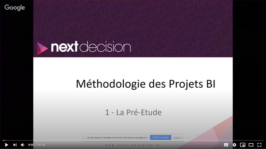 Présentation / Tuto Méthodologie projets BI : L'étude Préalable