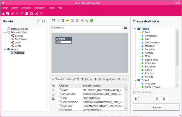maj calendrier myreport data