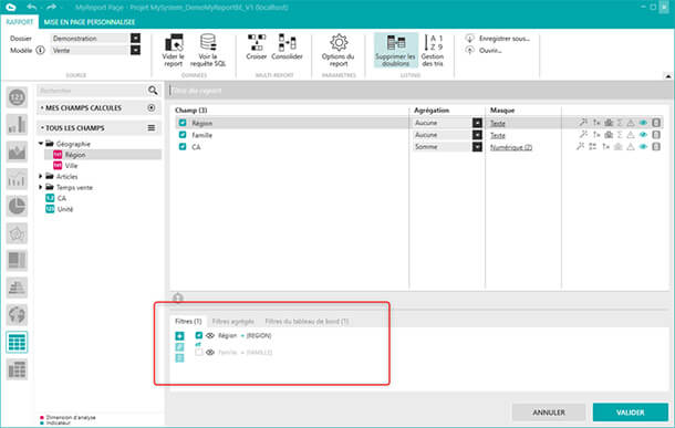 Rapport embedded dans MyReport