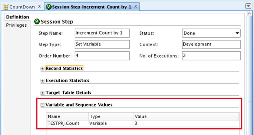 ODI 11 Variable