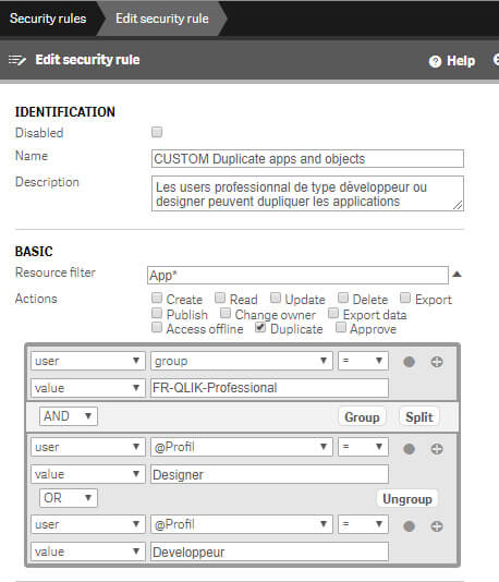 Security Rules Qlik Sense