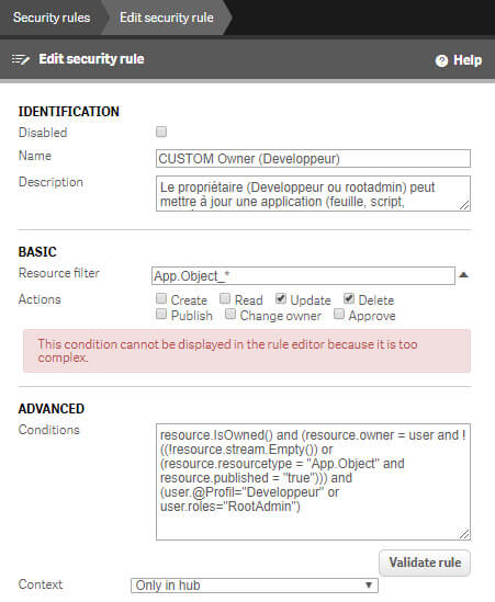 Security Rules Qlik Sense