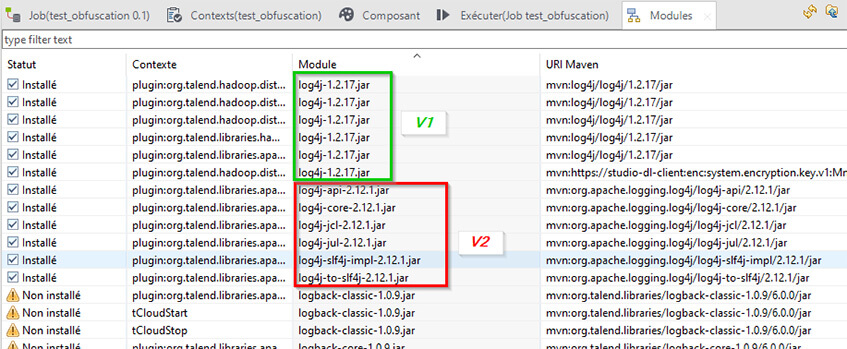 Vulnérabilité Apache Log4j 2 pour Talend